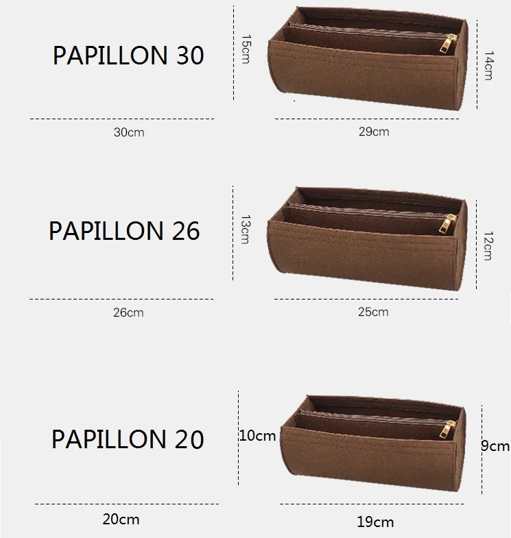 Fits For Papillon BB 26 30 Barrel Felt Cloth Insert Bag Organizer Women Makeup Bag Travel Portable Organizer Base Shaper