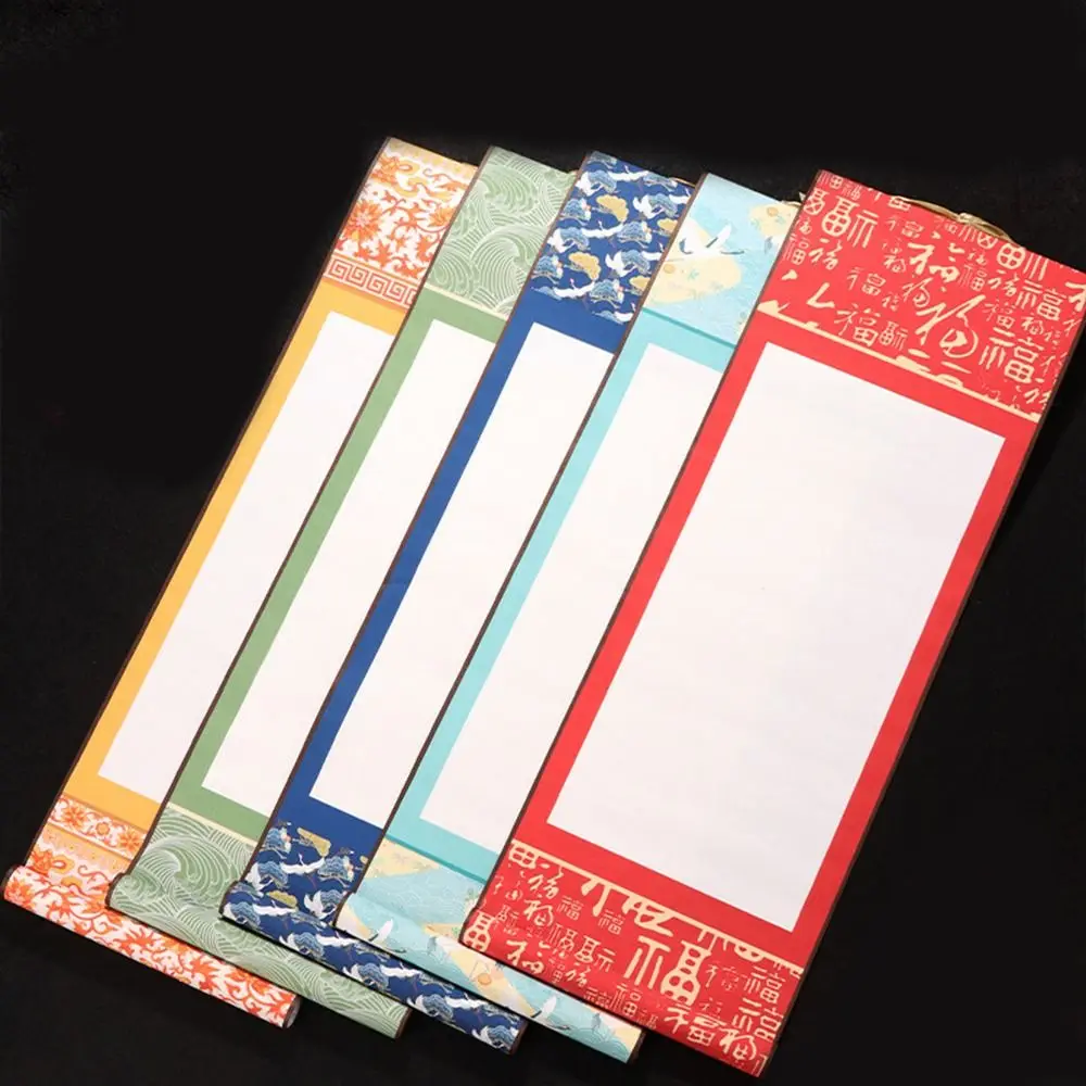 Painting Drawing Paper Vintage Rice Paper Scroll Chinese Style Hand-rolled Blank Hanging Blank Scroll S/M/L Handcrafts