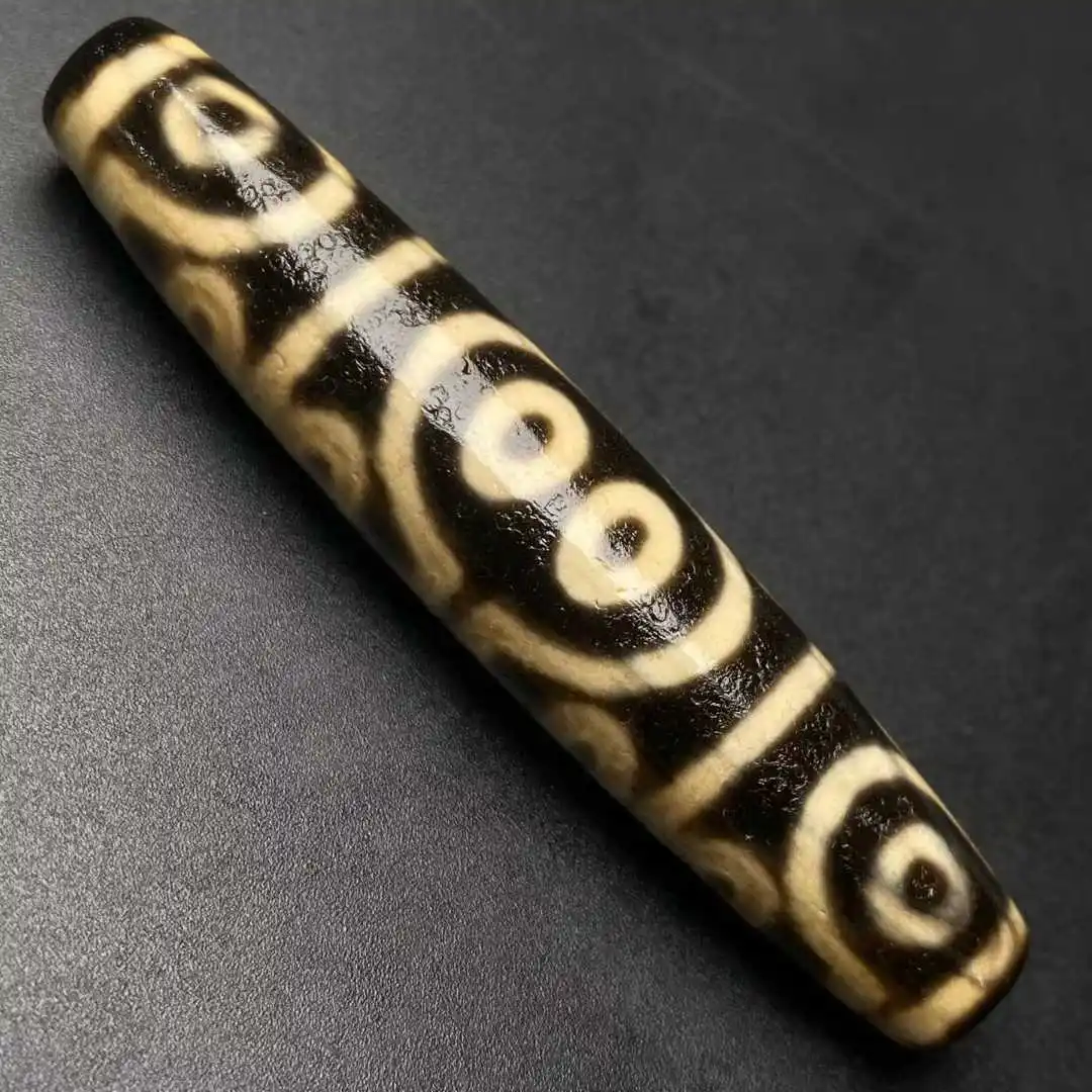 

Старый 16 глаз 76*15 мм натуральный агат с мощным узором амулет идеальный ретро-сделай сам для изготовления ожерелья