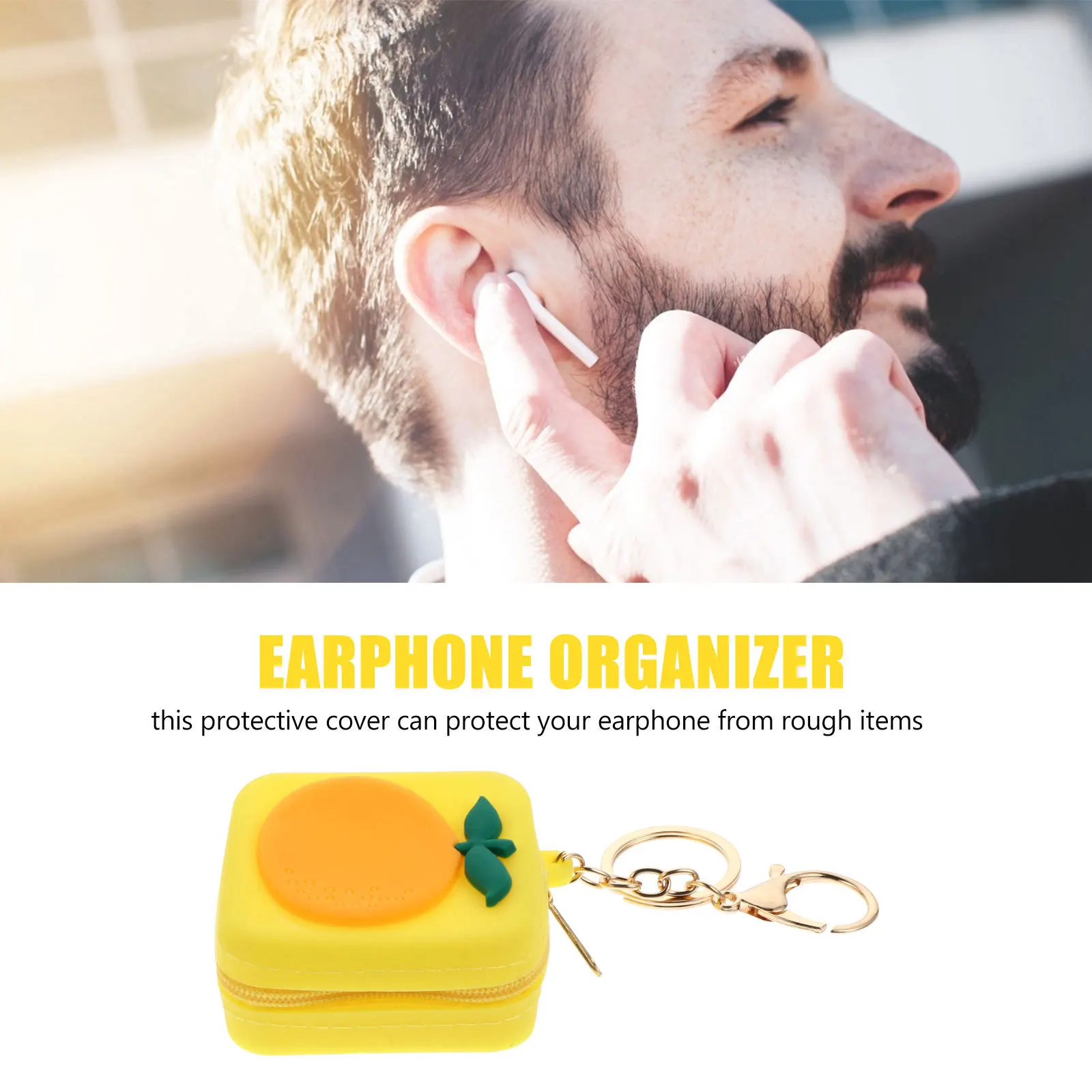 2 قطعة أكياس تخزين صغيرة لسماعات الأذن مادة السيليكون الناعمة رائعتين الكرتون طباعة المحمولة محفظة نسائية للعملات المعدنية المفاتيح المنظم اليومي