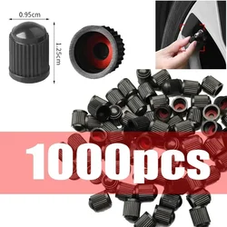 1000/4PCS Plastic Black Bike Tyre Valve Caps for Car Bicycles Motorcycles Car Tire Valve with O Seal Ring Dome Shape Dust Valve