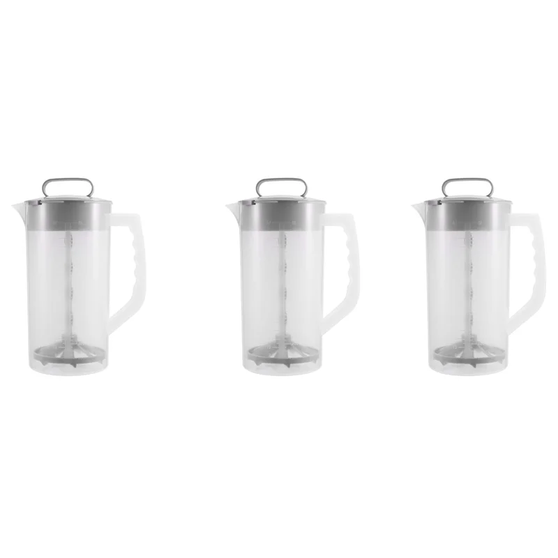 

ABFU-3X Mixing Pitcher For Drinks,2 Quart/64Oz Plastic Water Pitcher With Lid,Easy-Mix Juice Container,Angled Plastic Blades