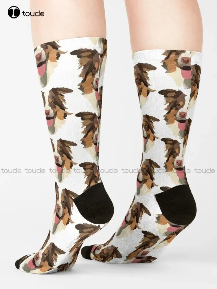 جوارب الراعي الأسترالية جوارب بناتي 360 °   الطباعة الرقمية شخصية مخصصة للجنسين الكبار في سن المراهقة الشباب الجوارب هدية مخصصة الشارع الشهير