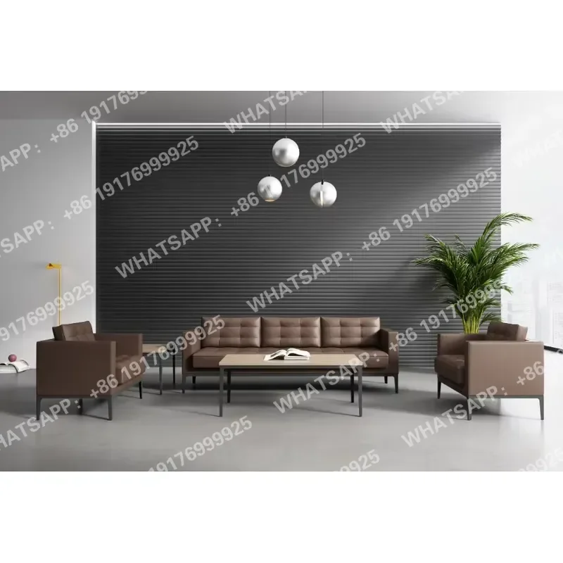 Single Seat Office Leather Sofa Commercial and Home Use Small Space Corner Sofa for Apartment and Office
