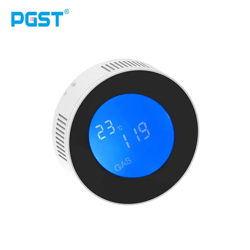 Pgst-digital lcd sensor de gás sem fio, detector de vazamento de gás natural, casa e cozinha, alarme inteligente