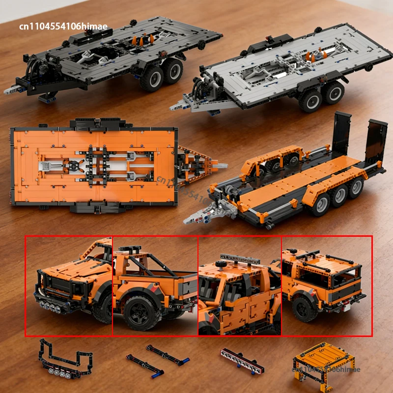 NEW Car Trailer&Upgrade Kit For Pickups F-150 Raptor Building Block Model DIY 42126 Technical UP Version Set Brick Kids Toy Gift