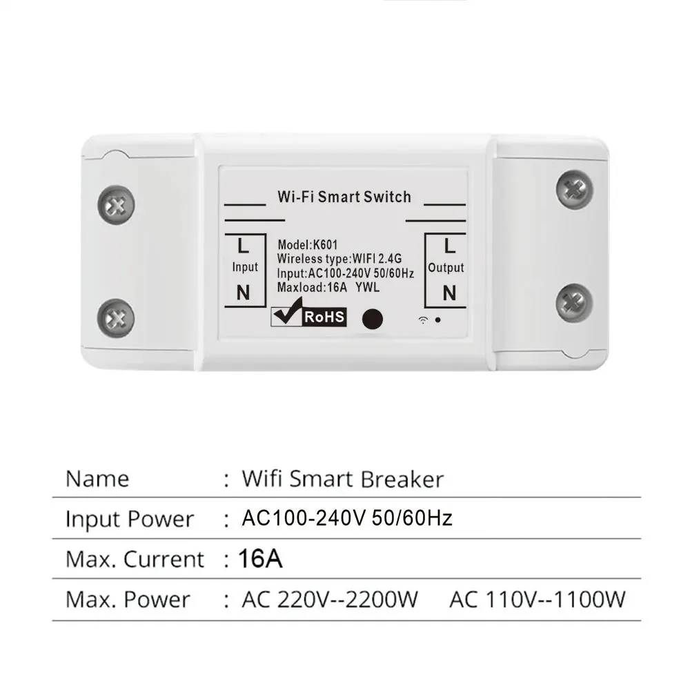 mobu Wifi Smart Switch 16A DIY Light Switches RF433 Wireless Smart Home With Tuya Smart Life App Google Home Alexa