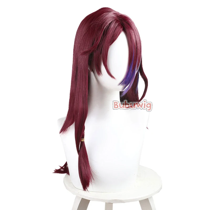 Bubuwig Synthetic Hair Chasca Natlan Cosplay Wigs Genshin Impact Chasca Natlan 60cm Wine Red Mixed Purple Wig Heat Resistant