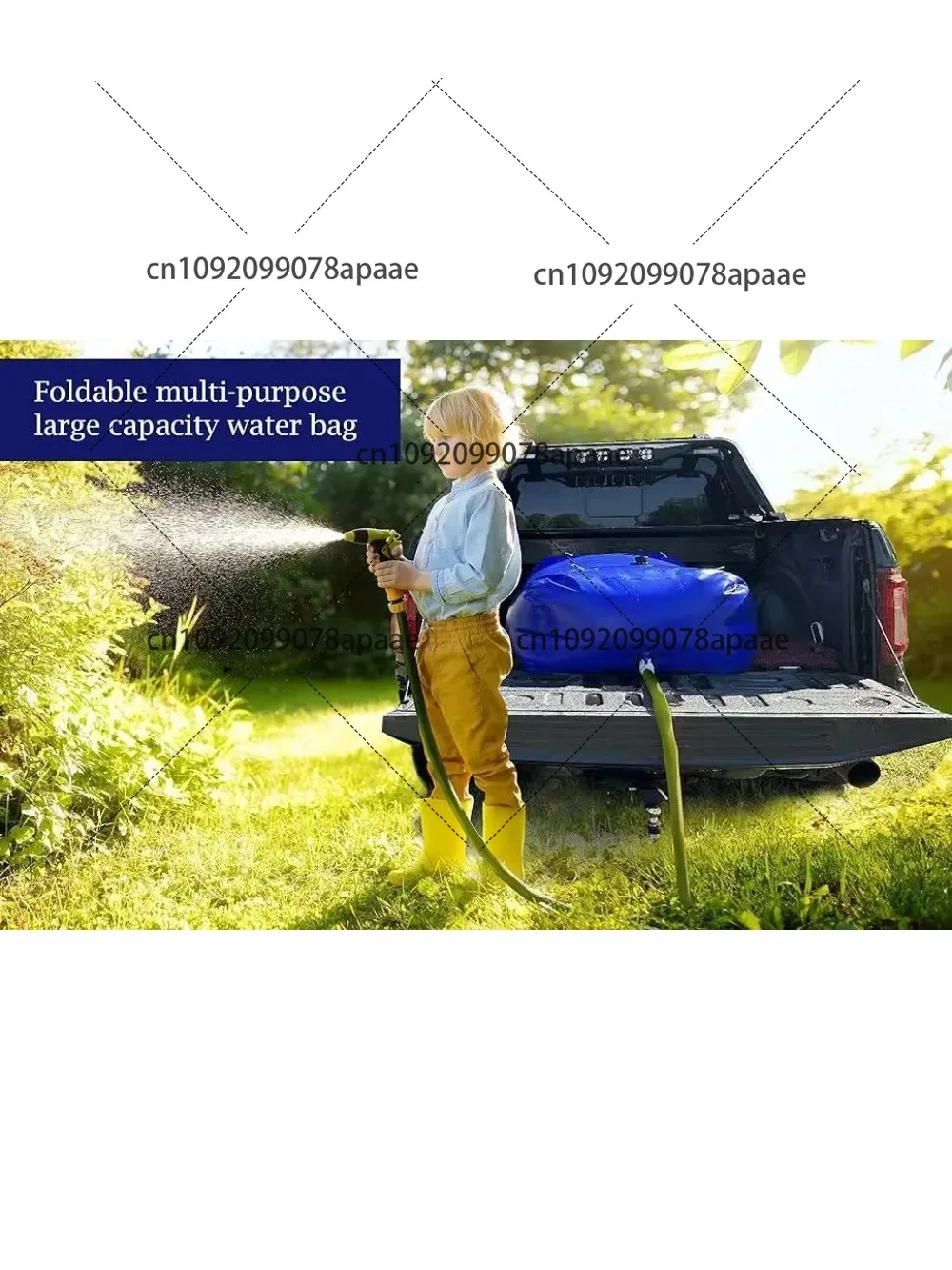

110L PVC Water Storage Bag, Portable Collapsible Tank Container for Outdoor Camping, Car Emergency, Travel