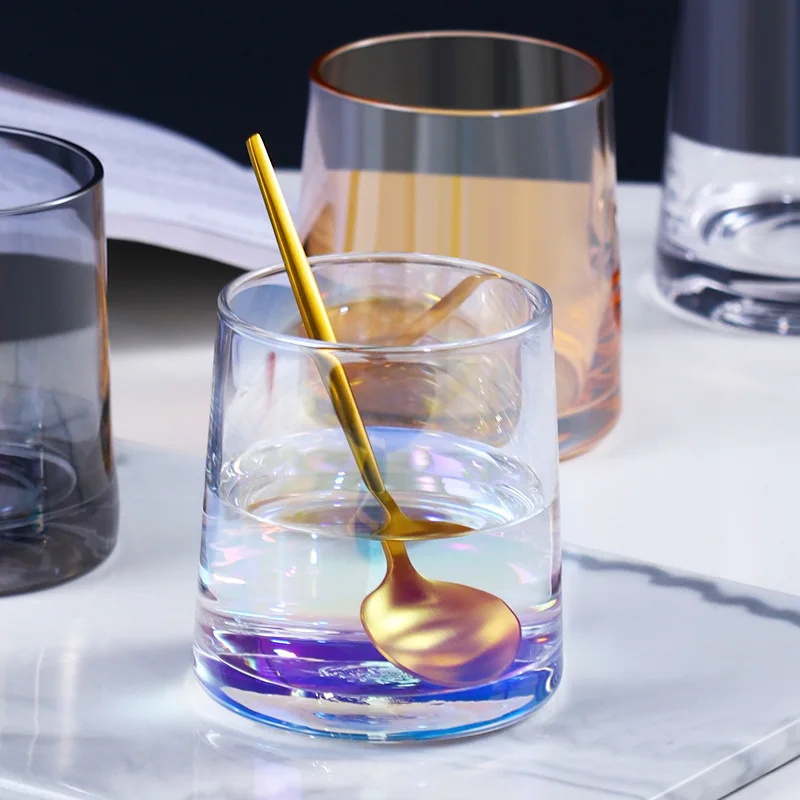 Whiskey crystal glass coffee cup colorful water cup simple light luxury home decoration