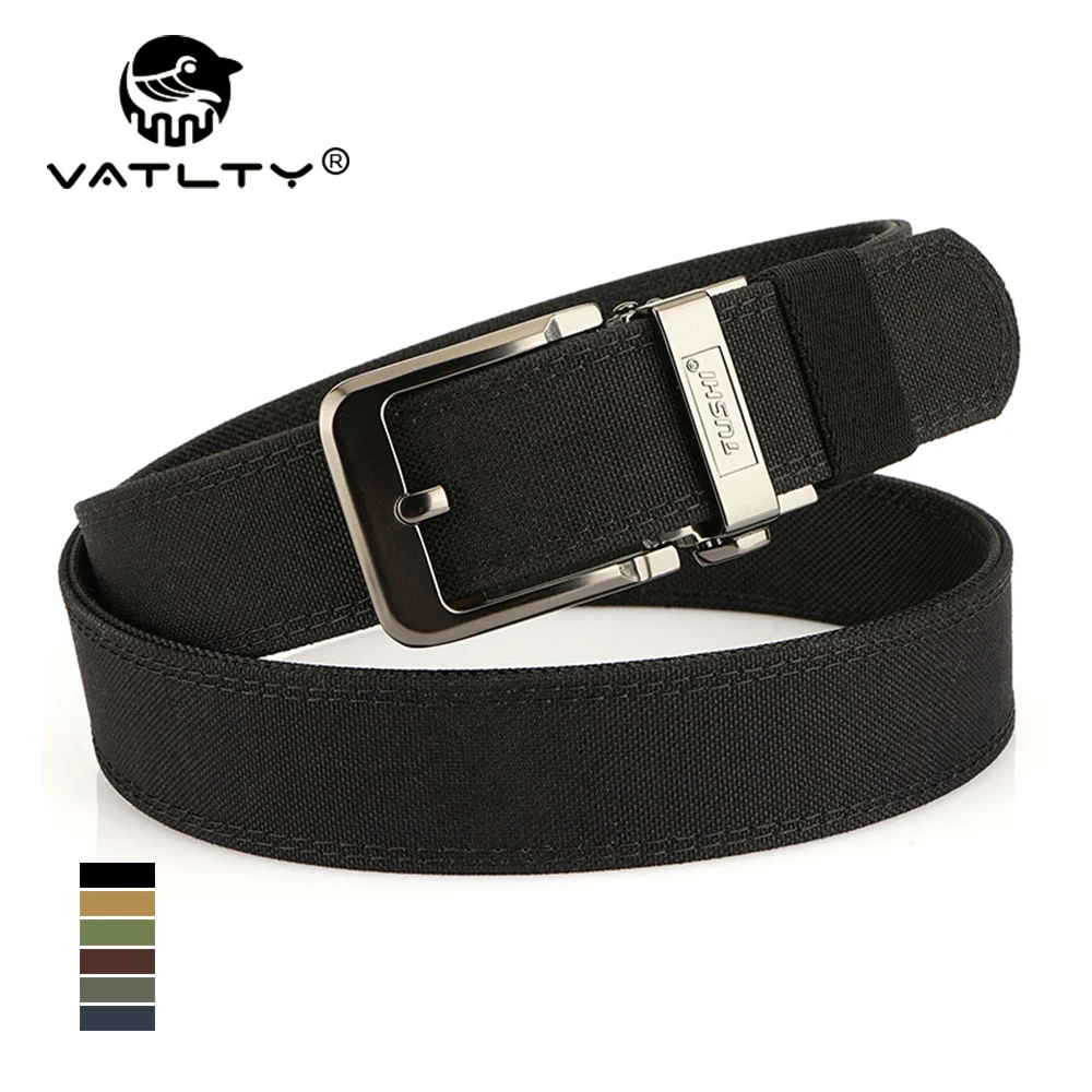 VATLTY 38mm Rigid Belt for Men Zinc Alloy Automatic Buckle Trousers Girdle Thick Nylon Twill Tactical Belt Work Belt Male Gift