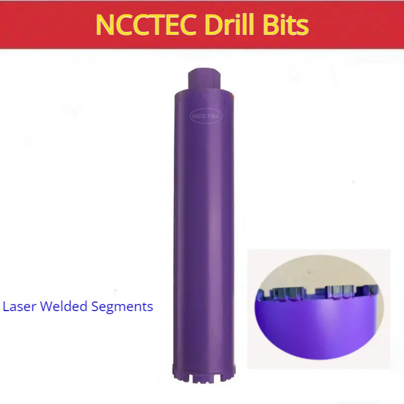 

Laser Welded crown Diamond core drill bits 100*400 150*400mm / 4''*16'' 6''*16'' wet reinforced concrete iron steel bars Holes