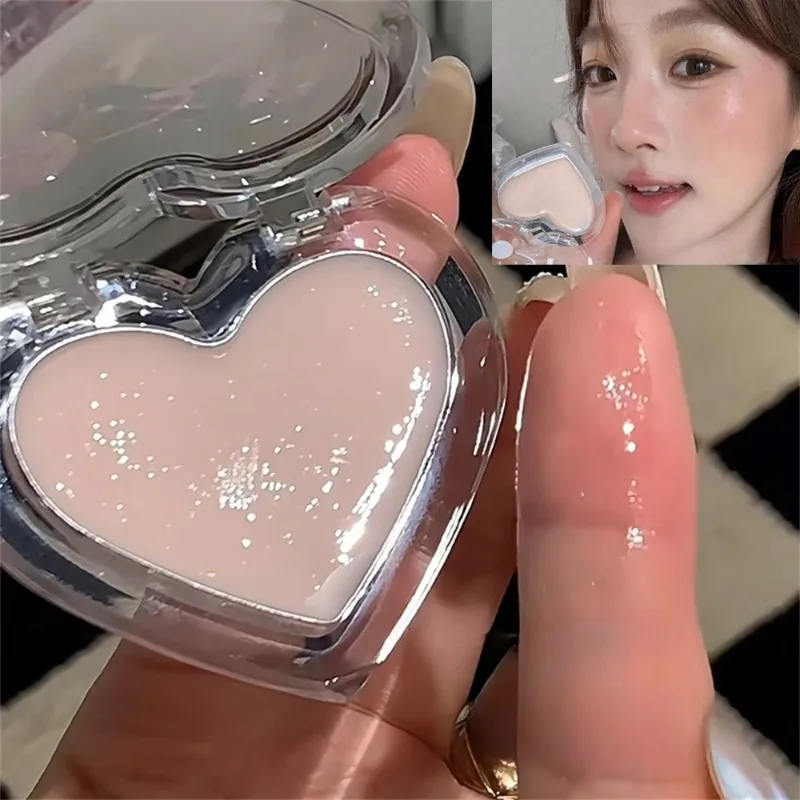 Highlighter Cream for Face Brightening and Contouring Blusher Highlighter Stick for Natural Watery Skin Lip Jelly Plate Cosmetic