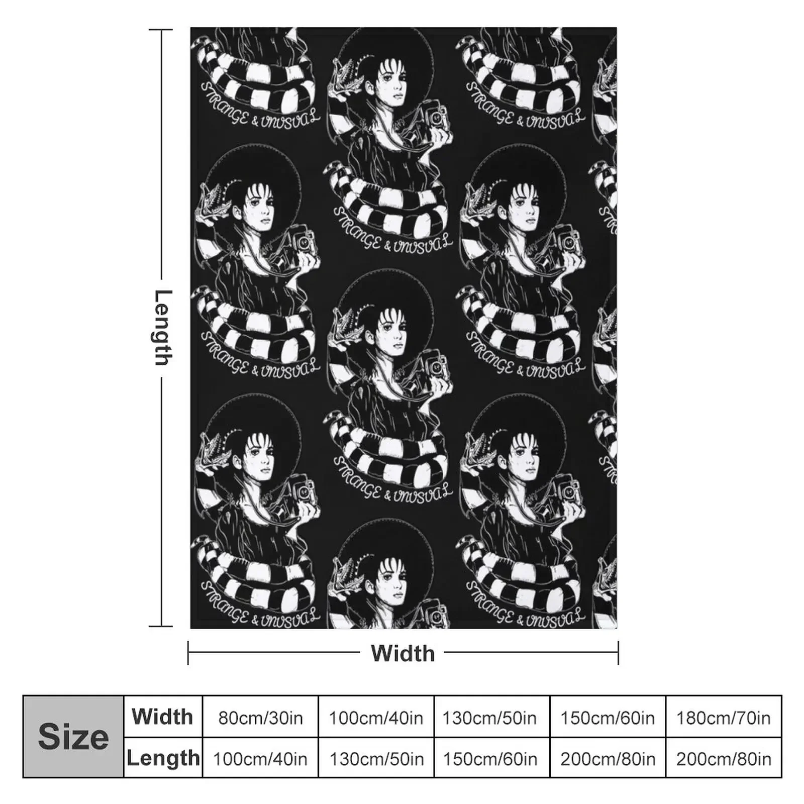 Lydia Deetz Strange and Unusual Gothic Throw Blanket Shaggy Shaggy Thermals For Travel Blankets