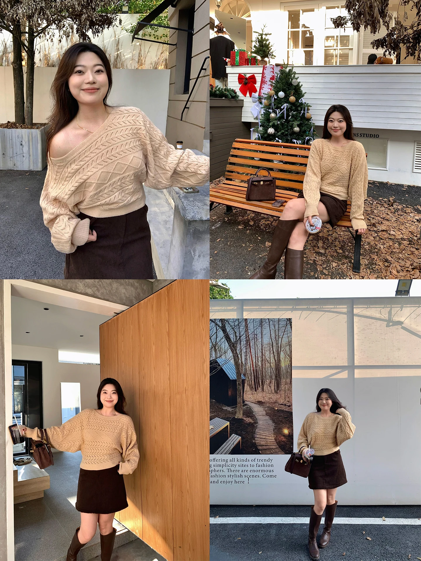 

Linda Laughing Batwing Sve Knitwear Women's Autumn Winter plus Size oulder Bared Two-Way Wear Loose Fit Korean Sle