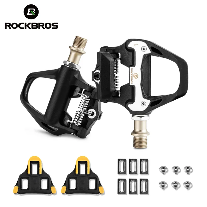 ROCKBROS Bike Pedal SPD-SL Cycling Road Bike Bicycle Self-locking Pedals Ultralight Aluminum Alloy 2 Sealed Bearing Bike Parts