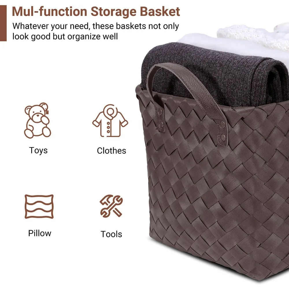 

15L Waterproof Laundry Baskets Set of 4 Collapsible Storage Organizers for Home Bathroom Bedroom