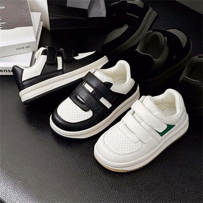 2024 New Spring Children Shoes For Boys Leather Breathable Kids Sneakers Non-slip Fashion Toddler Girls Shoes EU 22-30