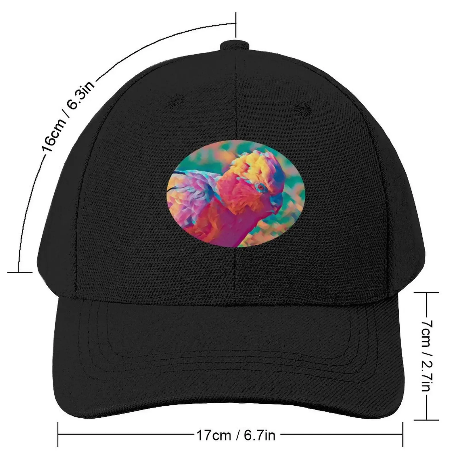 Artistic Galah parrot portrait closeup Baseball Cap Streetwear Visor Luxury Hat derby hat Men Hats Women's