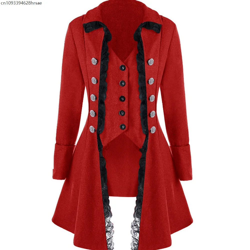 

Q1 Womens Renaissance Frock Gothic Cosplay Tailcoat Costumes Steampunk Medieval Jacket Victorian Nobleman Halloween Tuxedo Coats