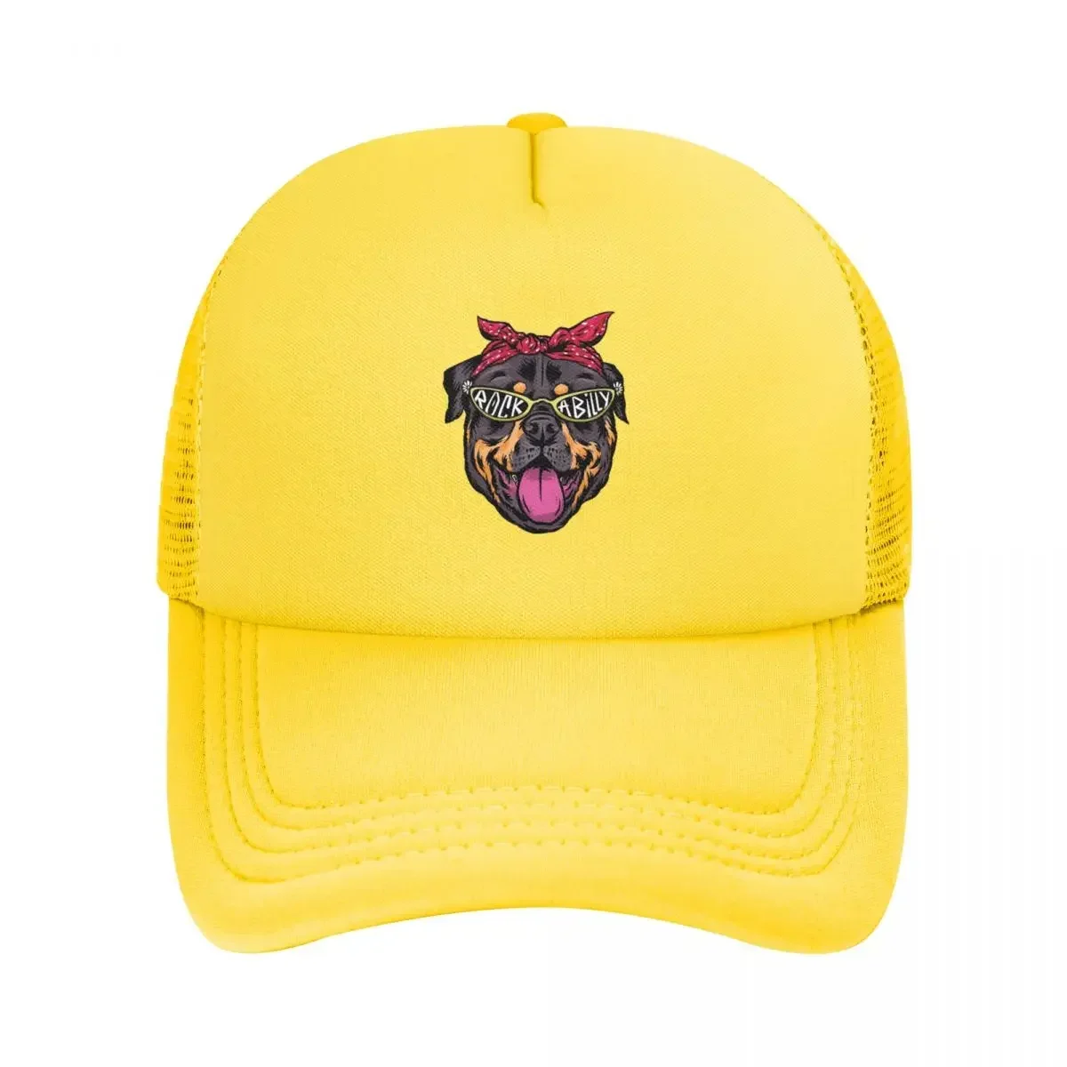 

2025 Rottweiler Dog Mesh Baseball Caps Snapback Fashion Baseball Hats Breathable Casual Casquette Outdoor Unisex