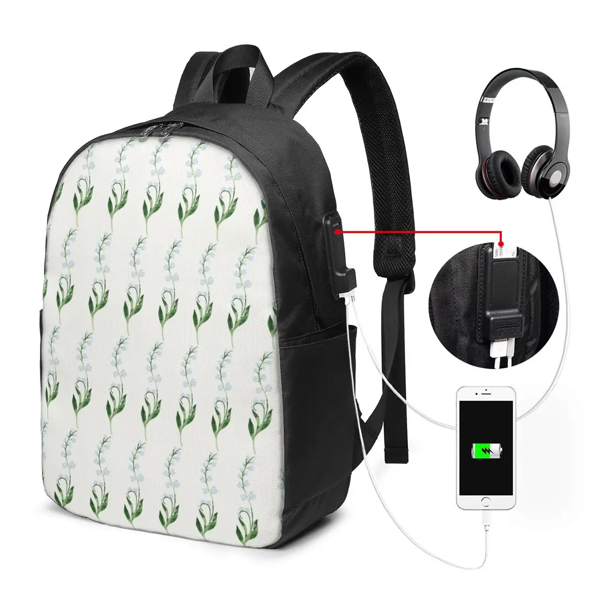 Lily Lily Of The Valley Embroidery Backpack Travel Notebook Bag Computer College Student School Bag Laptop Shoulder Bags Men Women - Aliexpress Deal