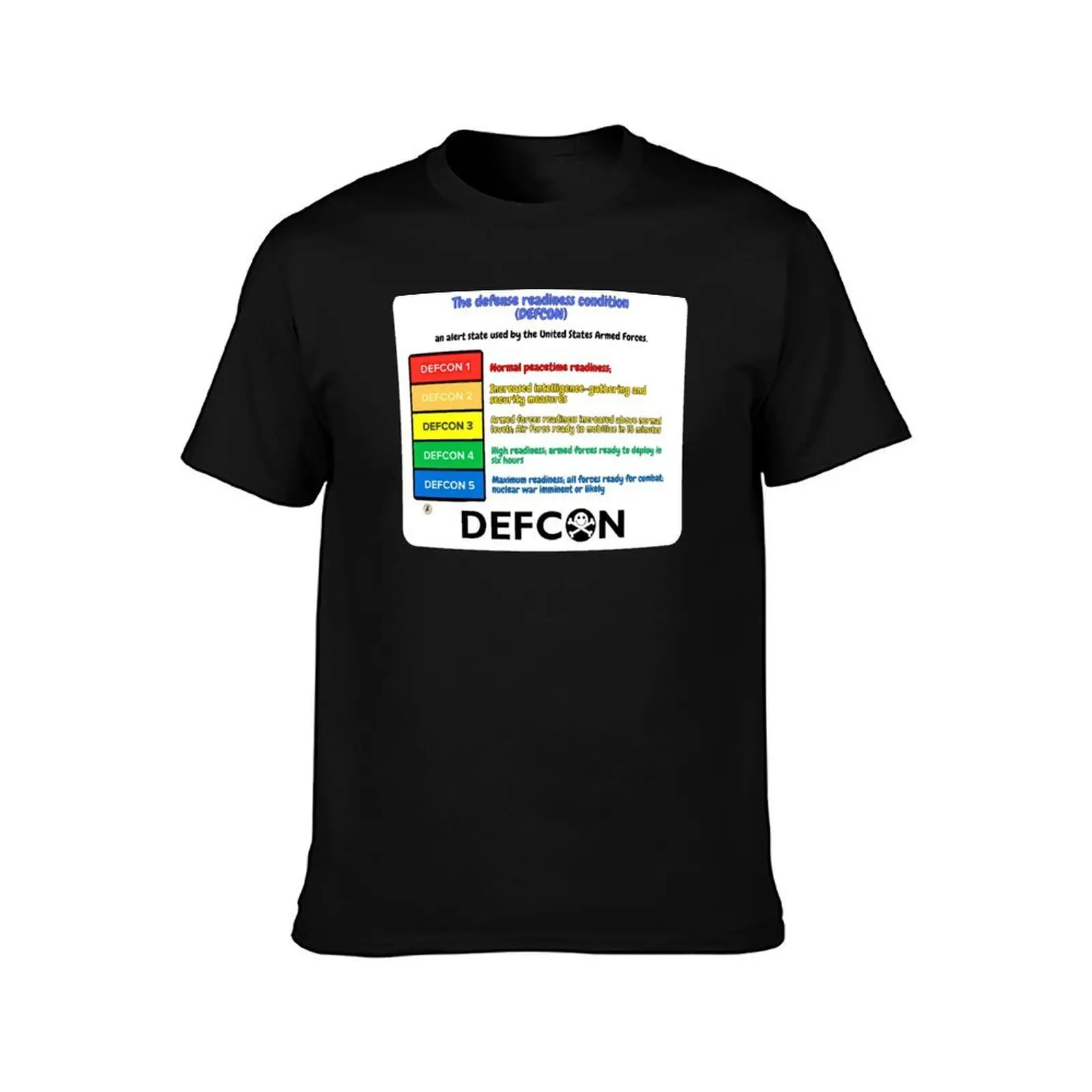 DEFCON - Defense Condition T-Shirt, Summer Casual Cotton Tee, Oversized Streetwear Tops, Vintage Graphic Print, Unisex Men Women