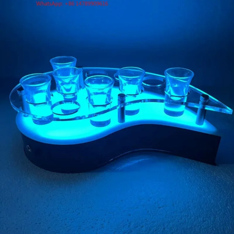 

Premium Custom LED Liquor Display StandCustom Logo 12 Cups Leaf Shape Round Display Rack For Bar NightClubs Party Wedding Shot G