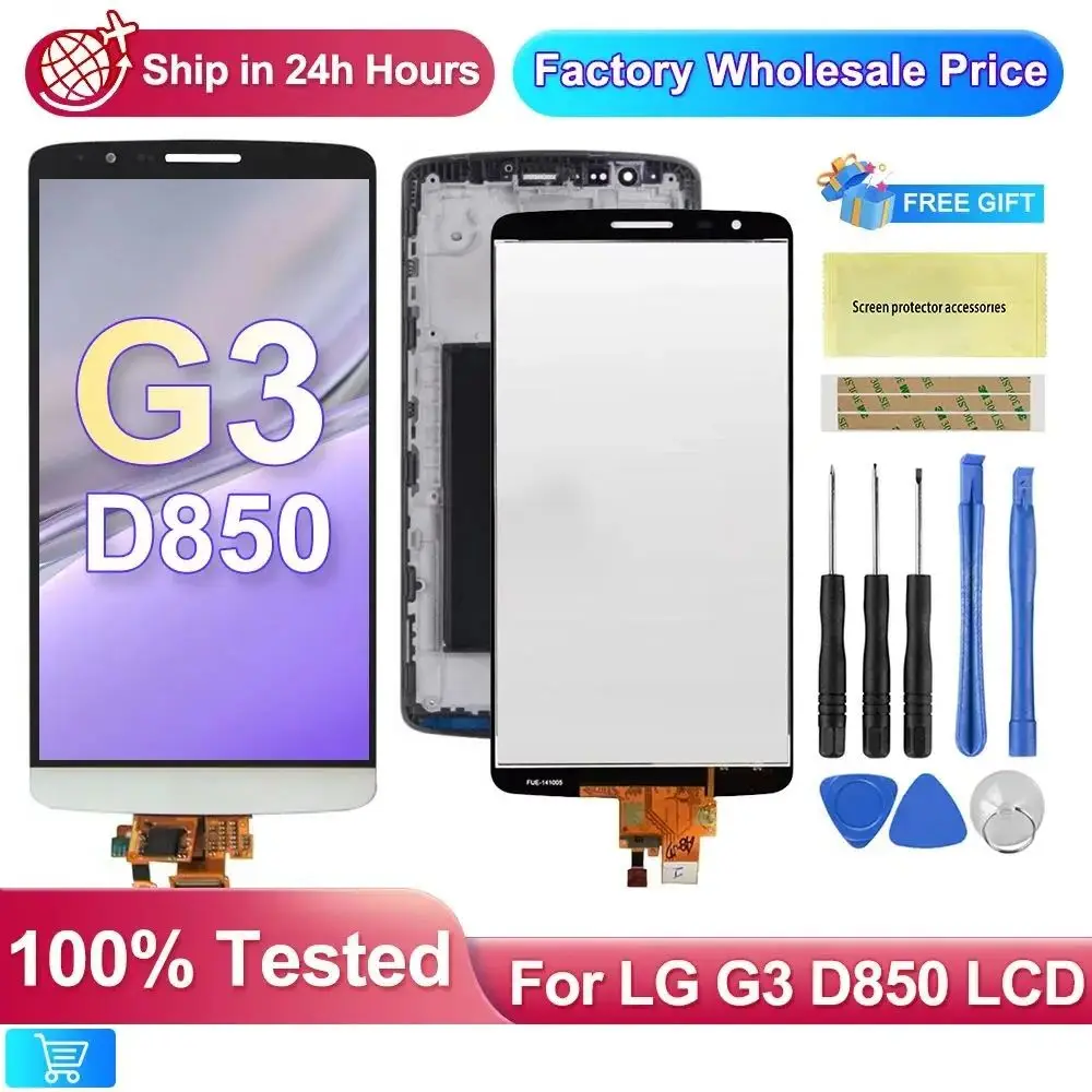 5.5 "novo para lg g3 display lcd tela de toque digitador assembléia para lg g3 d850 d851 d855 peças reposição da tela lcd com quadro.