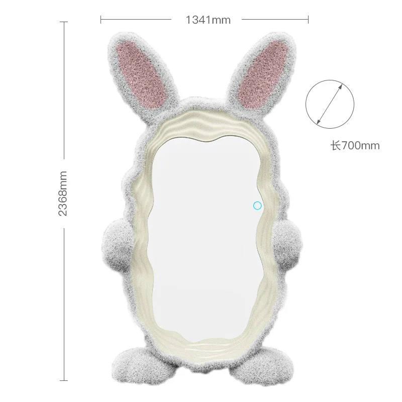 Happy Glow, Rabbit Full Body Mirror, Ambient Light Nordic, Wave Mirror