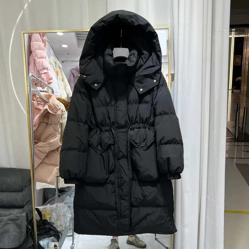 

White Duck Down Coat 2026 New 8 Colors Women Down Jacket with Hood Autumn Winter Warm Casual Thick Long Outwear