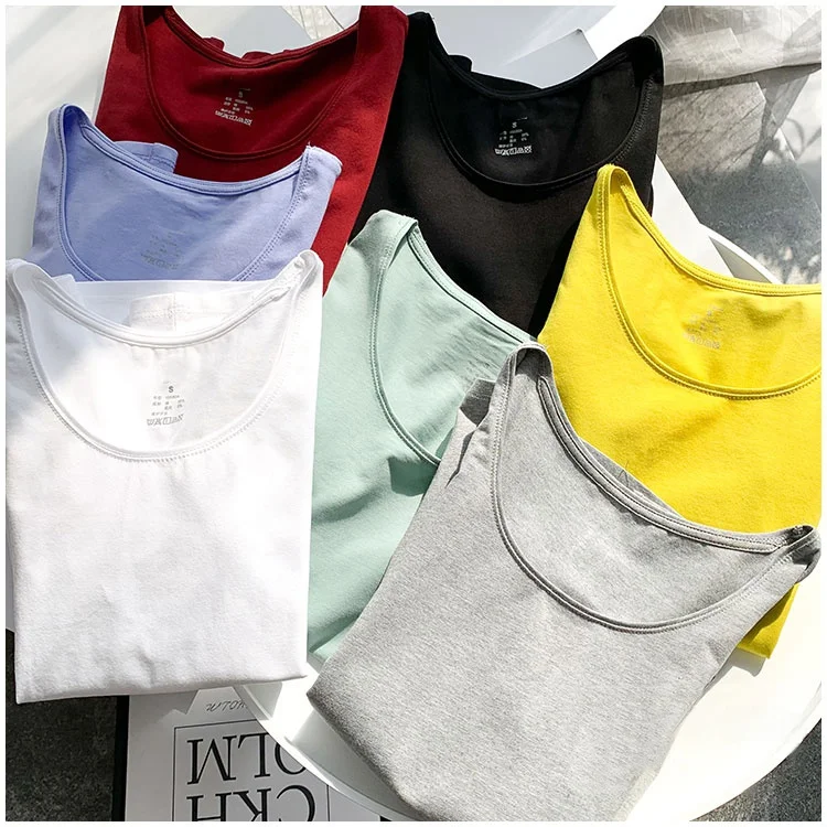 تي شيرت نسائي كاجوال من القطن ort Sve تي شيرت مرن بلون نقي مناسب للغرفة الصيفية الأصلية #1