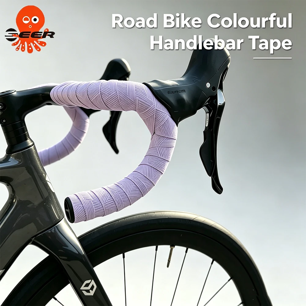 SEER Handlebar Tape Non-Slip Stain Resistant Silicone+ EVA Ultralight  Shock Absorbing Breathable Road Bike Stamp Bar Tape