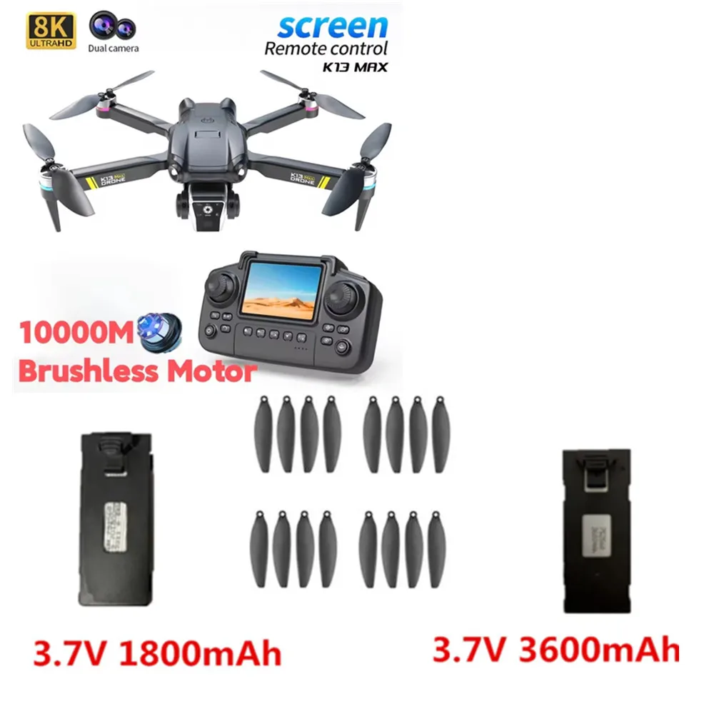 K13 MAX Drone Batteries 3.7V 1800mAh, 3600mAh Battery / K13 MAX Screen Remote Control Drone Parts K13 max Battery