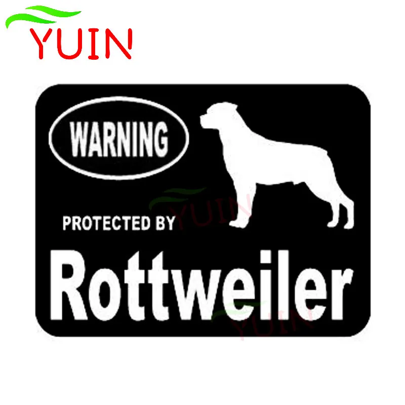 Creative Fashion Warning Protected By Rottweiler Dog Car Sticker Decal PVC Windshield Decoration High Quality Waterproof Decals