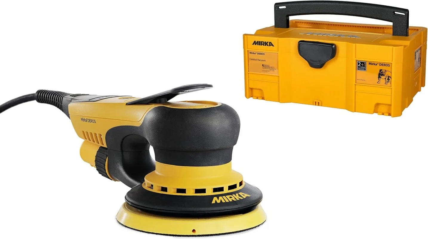 Direct Electric Random Orbital Sander 5-Inch Yellow Black Professional-grade sanding performance Dust-free sanding