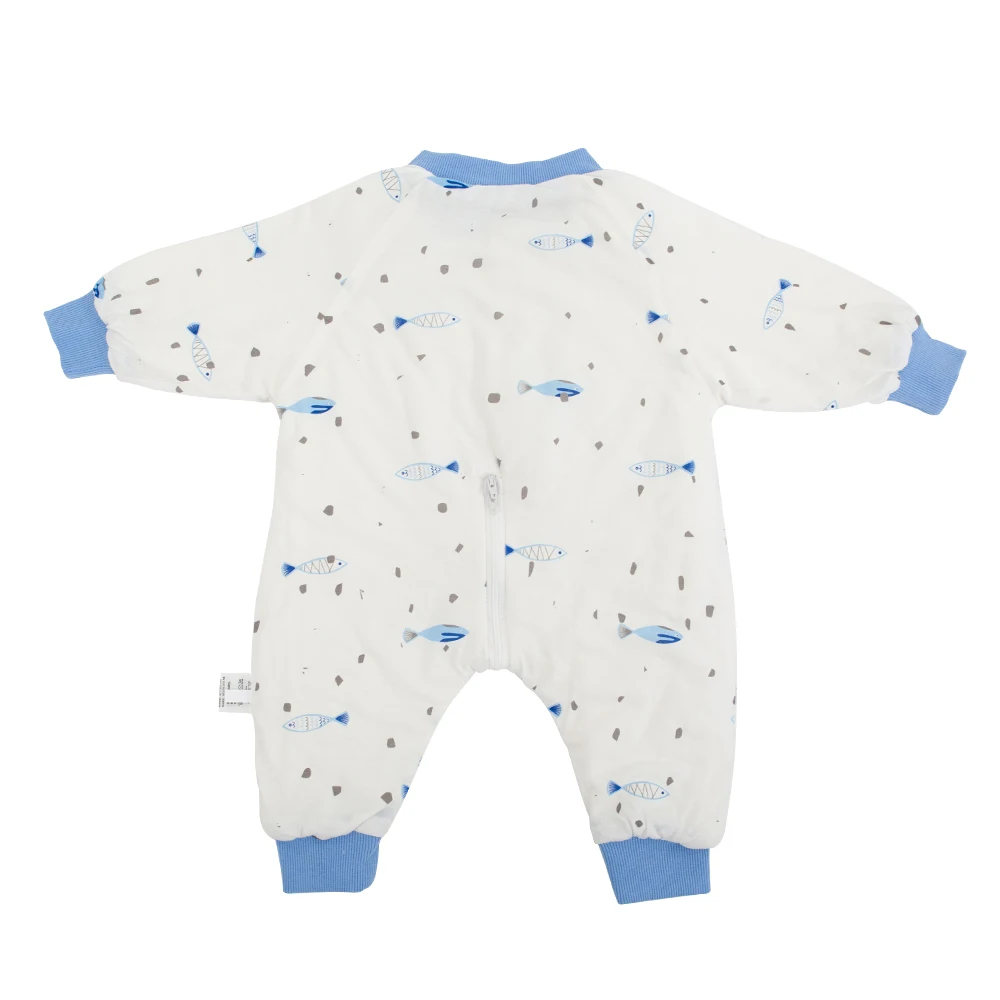 Sleeping Bag For Children 0-4 Years Spring Autumn Soft Cotton Simple Ocean Fish Printed Sleepsacks Kids Homewear