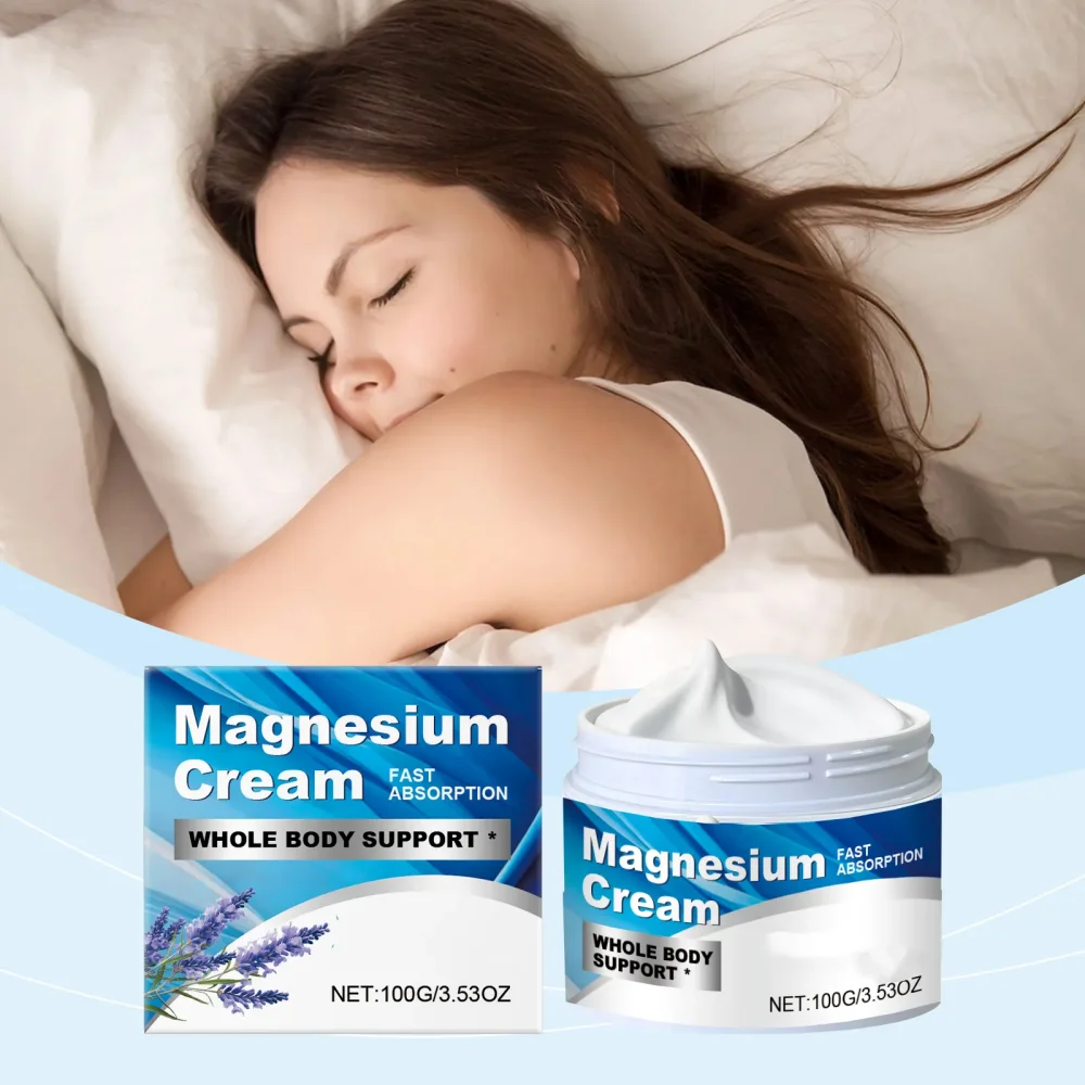 100g Magnesium Cream for Sleep - Soothing Relief & Relaxation with Lavender Hypoallergenic Magnesium Body Lotion for Legs Feet