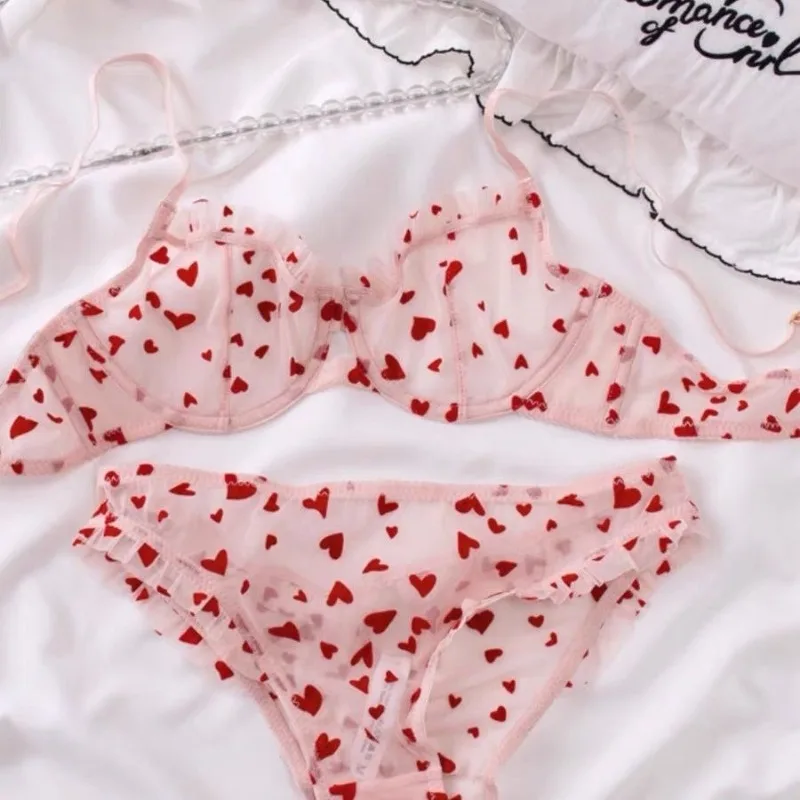 Französisches sinnliches Spitzen-Bralette-Set mit tiefem V-Ausschnitt für Dekolleté, Unterstützung für große Brüste und Push-Up-Effekt, Dessous-Set S-XL