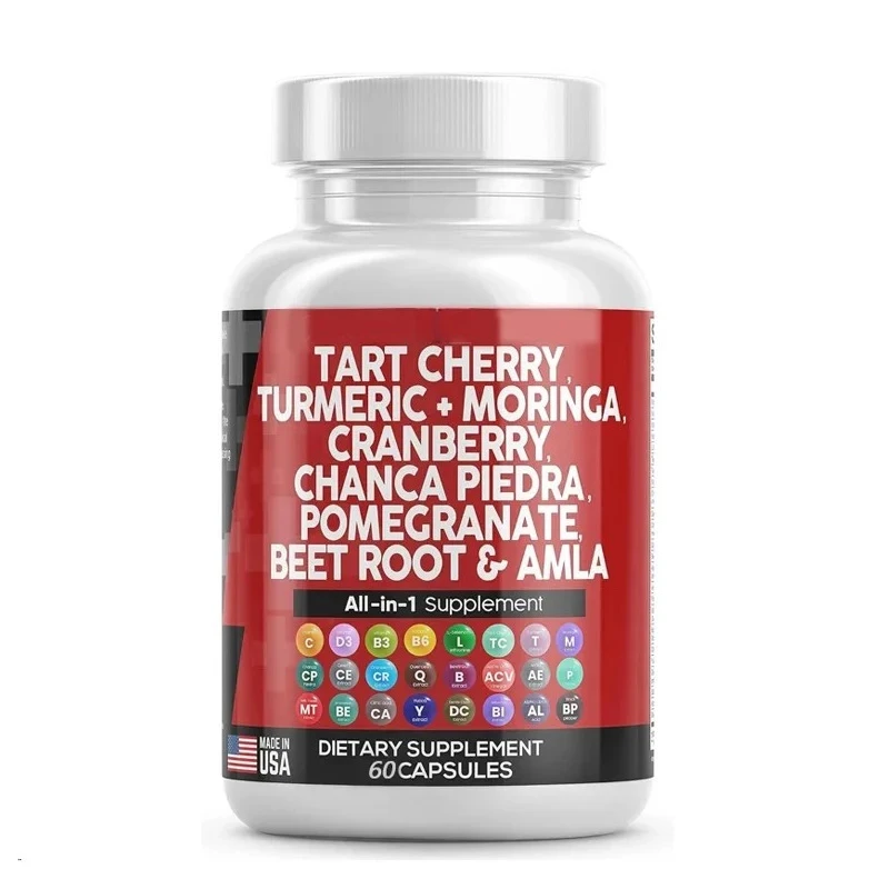 

Sour Cherry Extract 60 Capsules 20000 mg Turmeric 8000 mg Moringa 4000 mg Cranberry Celery Quercetin Selenomethionine Urea