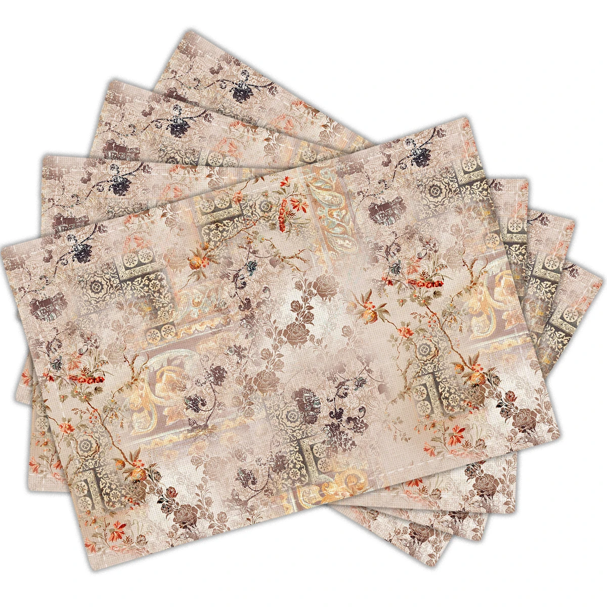 Heat Resistant Non-slip Table MATS Festive Banquet Plant Printing Kitchen Dining Table Decor Washable Placemat Polyester Coaster