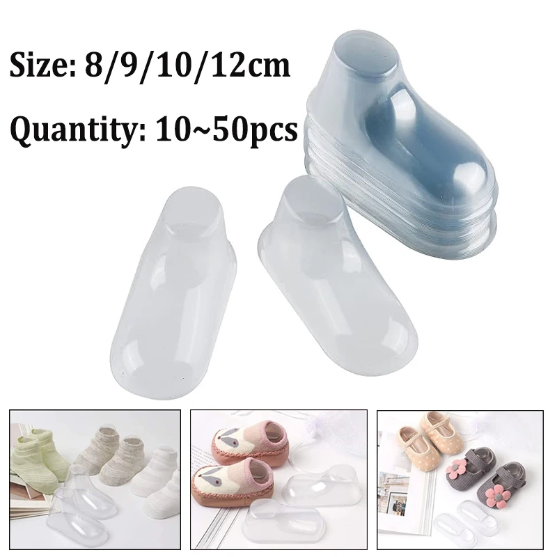 

50pcs~10Pcs 8cm 9cm 10cm 12cm PVC Transparent Plastic Small Foot Model Shoe Supports Not Easily Deformed Reusable