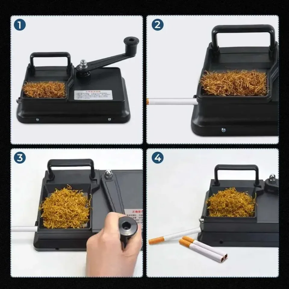 New Black 5.5/6.5/8mm tube double rail cigarette rolling machine aluminum alloy smoking tools hand cigarette rolling machine view 5