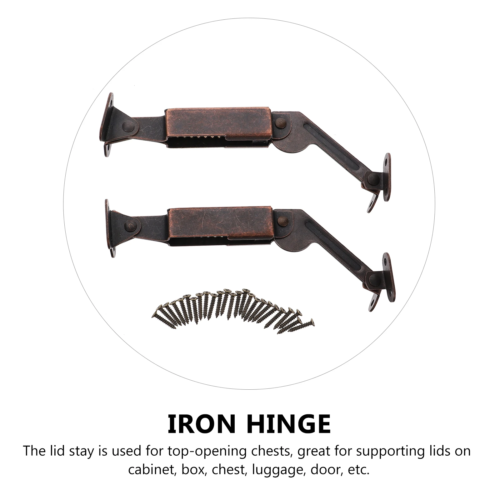 

2Pcs Support Hinge Iron Universal Box Lid Stay Slow Close Spring Lift Up Hinge Cabinet Door Hardware Lid Support