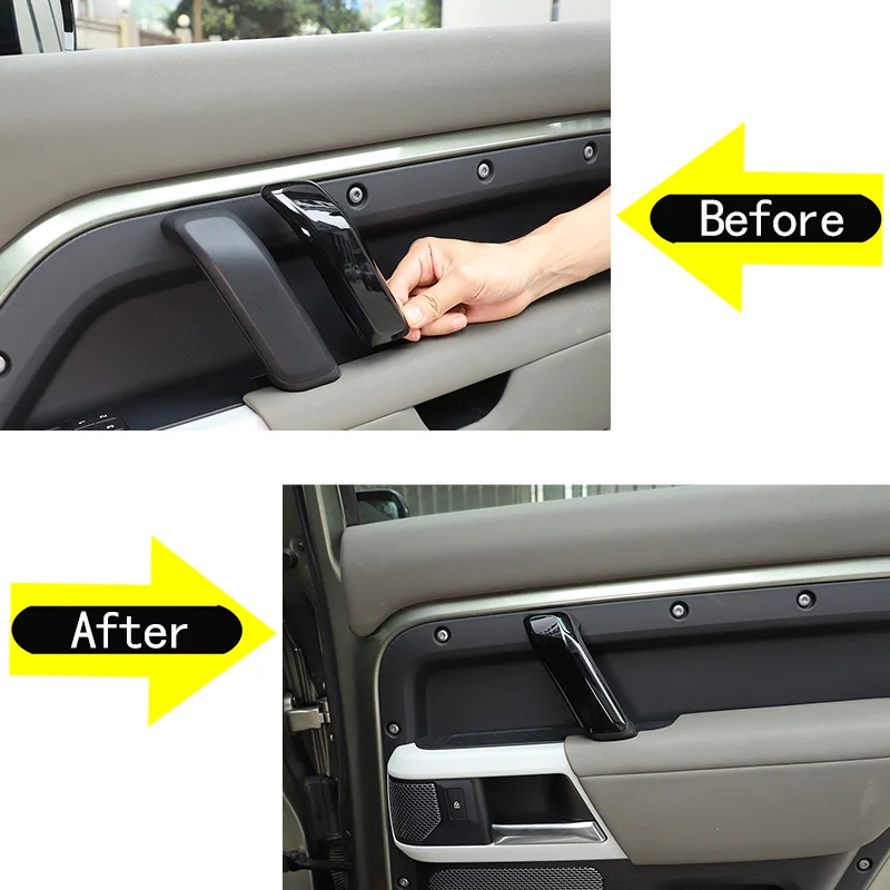 For 2020-2024 Land Rover Defender 90 110 ABS carbon fiber pattern car door handle cover sticker accessories (High-end version)