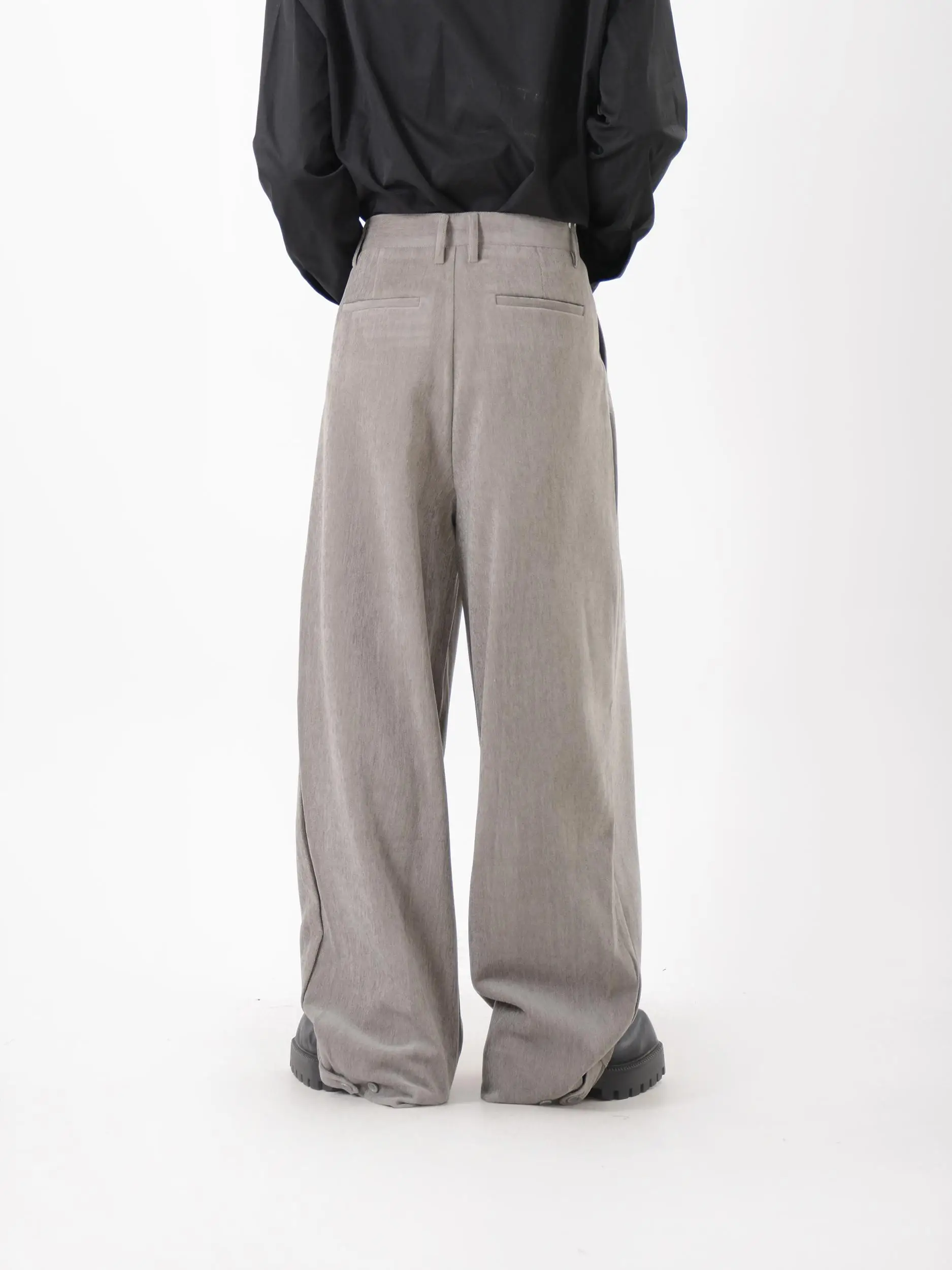 니치 디자이너 디자인 드레이핑 효과 수트 팬츠 남성용 루즈 캐주얼 와이드 레그 가을 및 겨울용