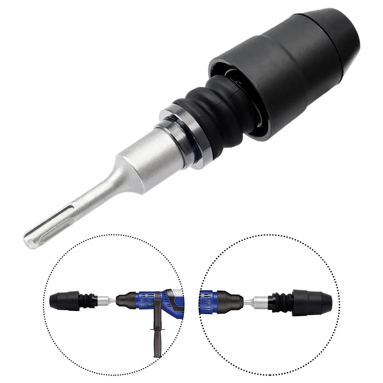 Long 21cm SDS Plus to SDS Max Adapter Steel Drill Adapter for Impact Bit and Drilling Machine Operations