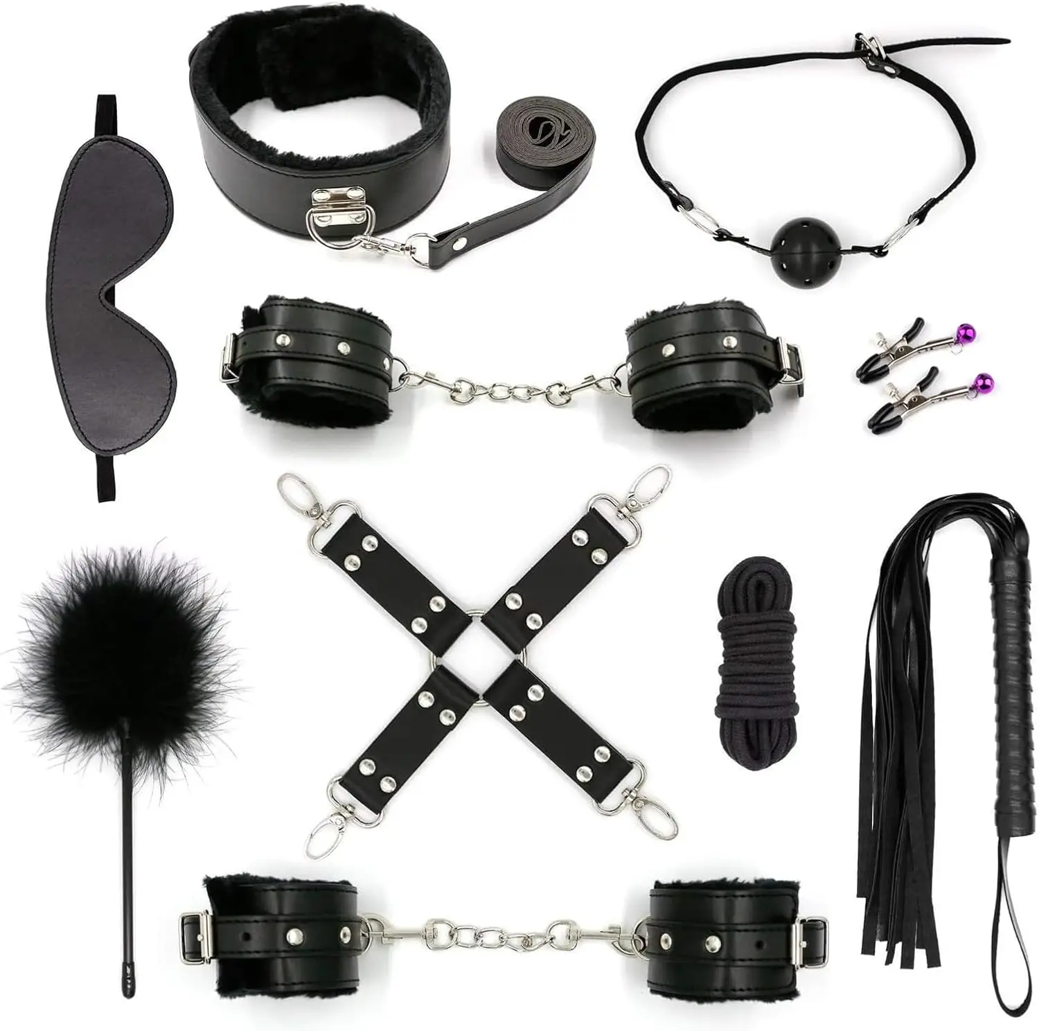 Bondage for Sex 10 Pcs BDSM Leather Bondage Sets Sex Bondage BDSM Restraints Kits