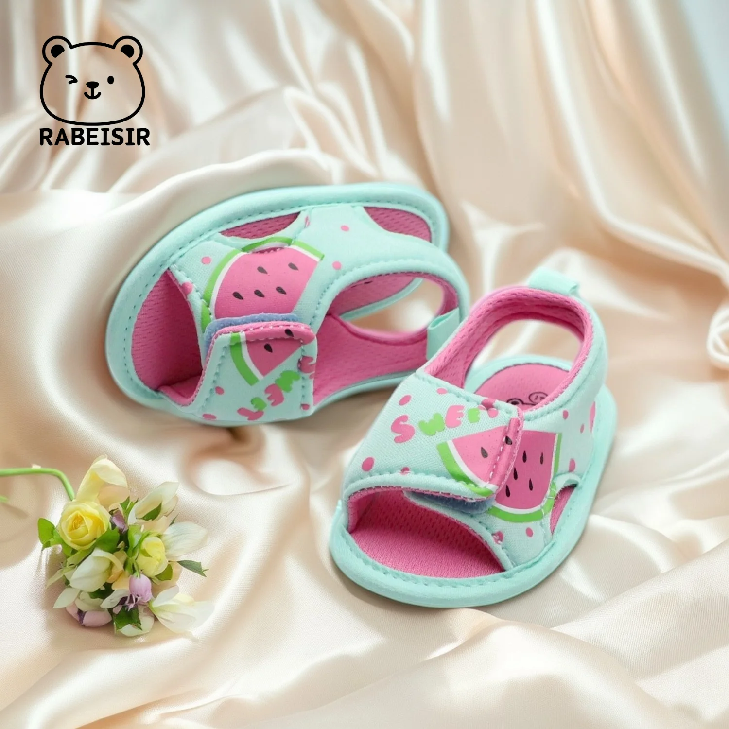 

Summer 0-18 Months Baby Girl Princess Watermelon Cloth Sole Cloth Shoes Toddler Baby Sandals