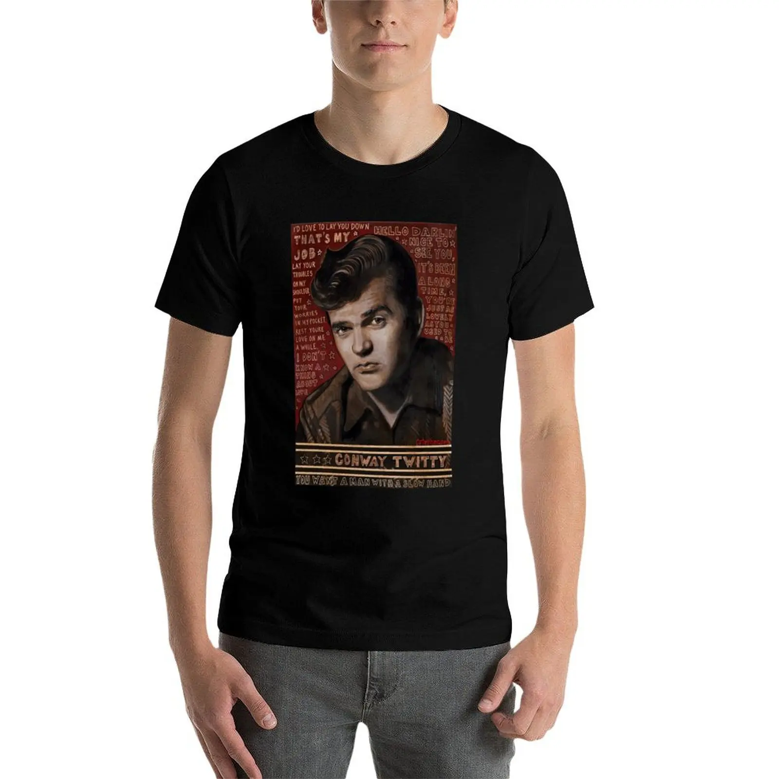 Conway Twitty Tシャツ シャツ グラフィック Tシャツ ヴィンテージ Tシャツ フルーツ オブ ザ ルーム メンズ Tシャツ
